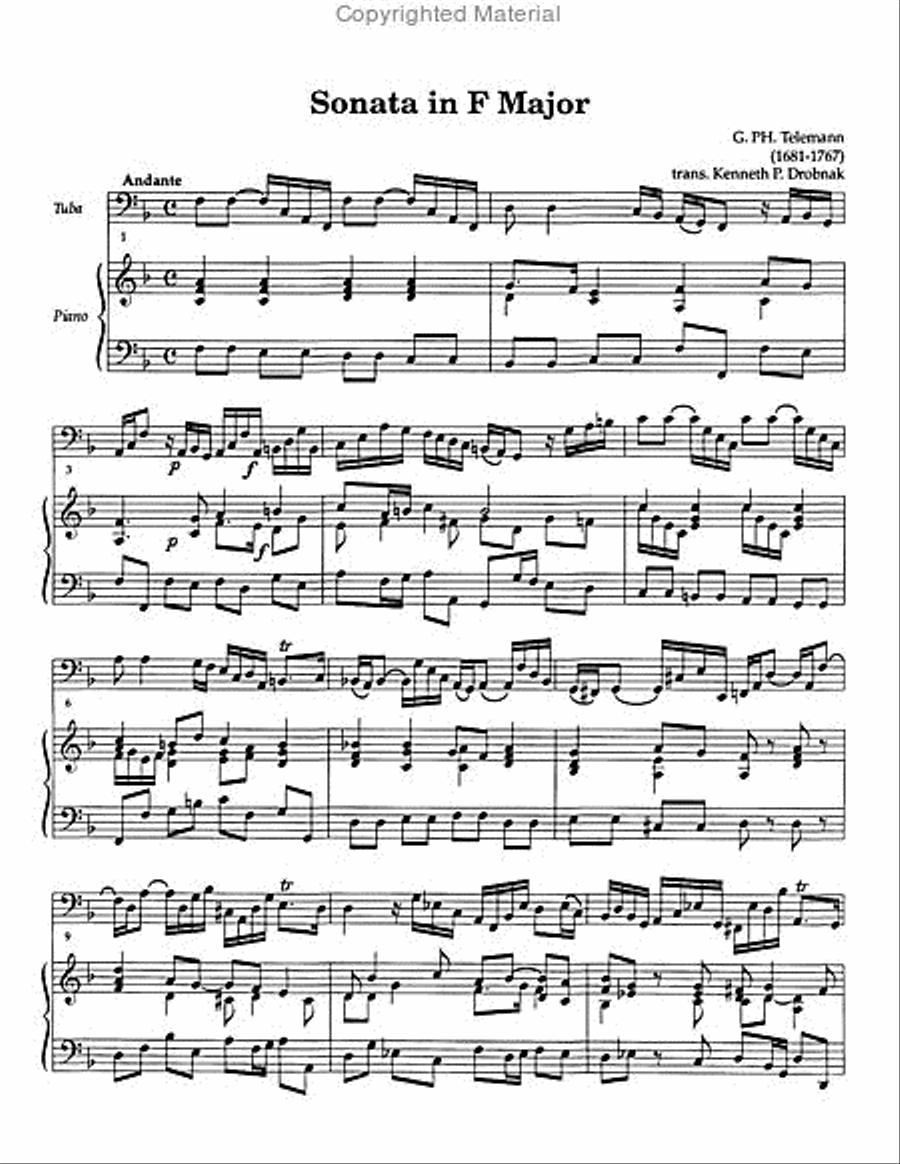 Sonata in F Major Sonata in F Major Tuba scores gallery preview page 2