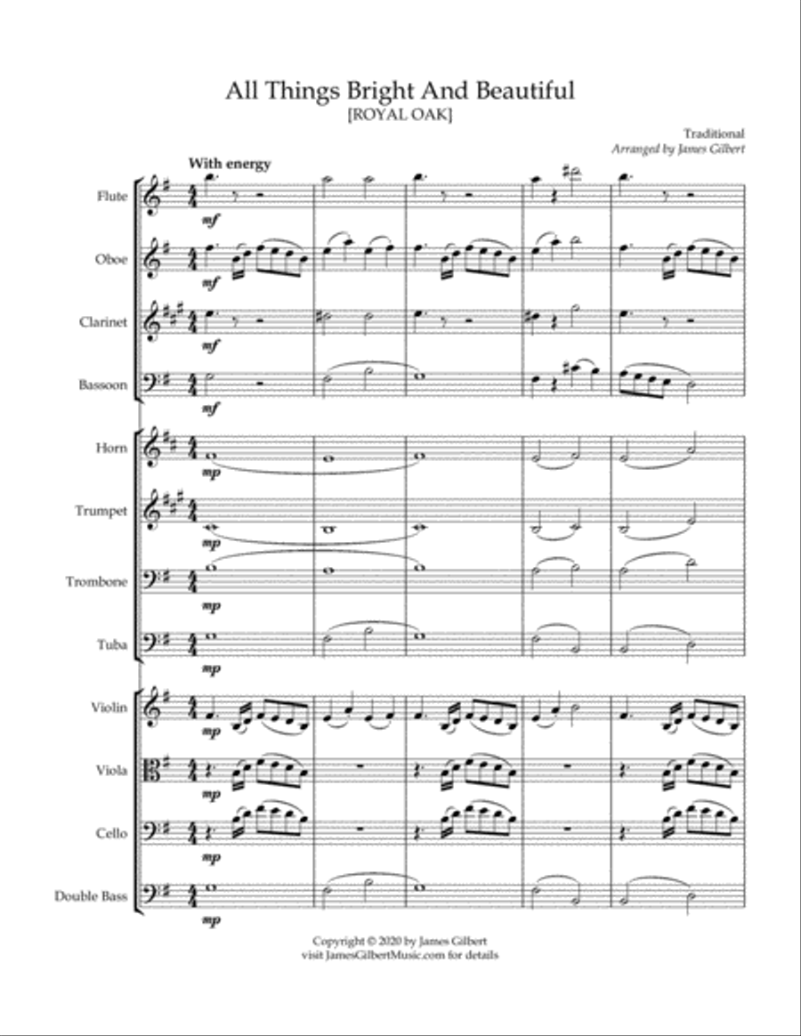 All Things Bright And Beautiful Full Orchestra scores gallery preview page 2