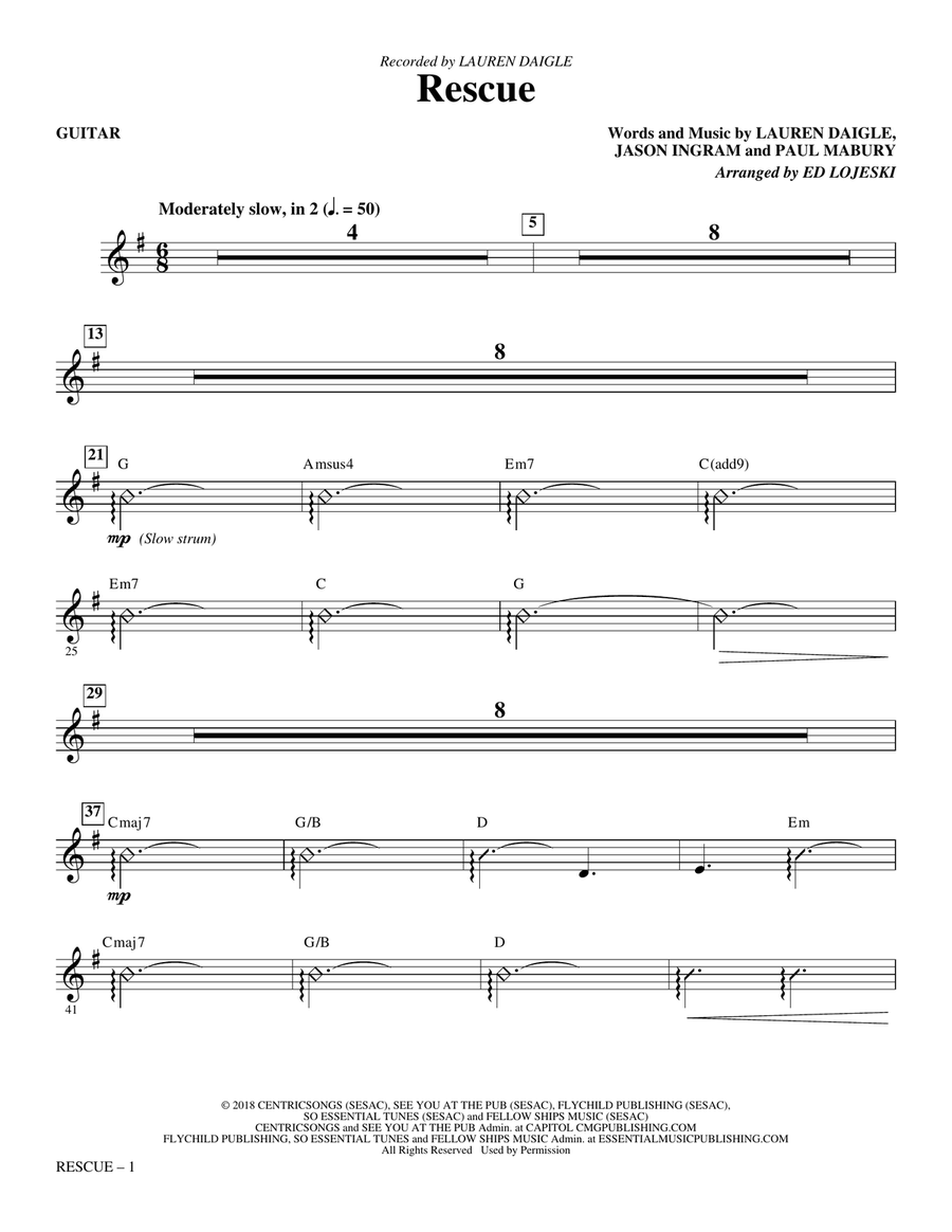 Rescue (arr. Ed Lojeski) - Guitar