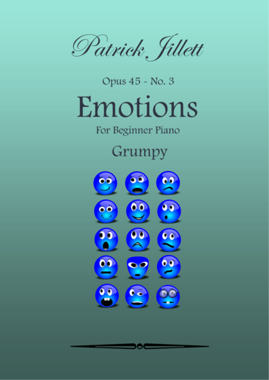 Emotions - For Beginner Piano No. 3 - Grumpy Easy Piano scores gallery preview page 1