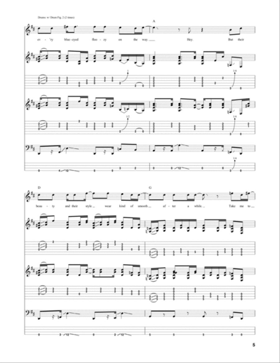 Fat Bottomed Girls Bass Voice scores gallery preview page 5