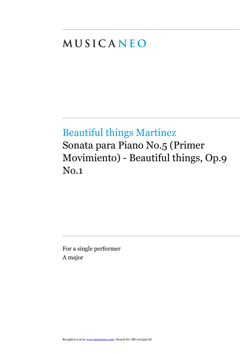 Sonata para Piano No.5 (Primer Movimiento)-Beautiful things Op.9 No.1