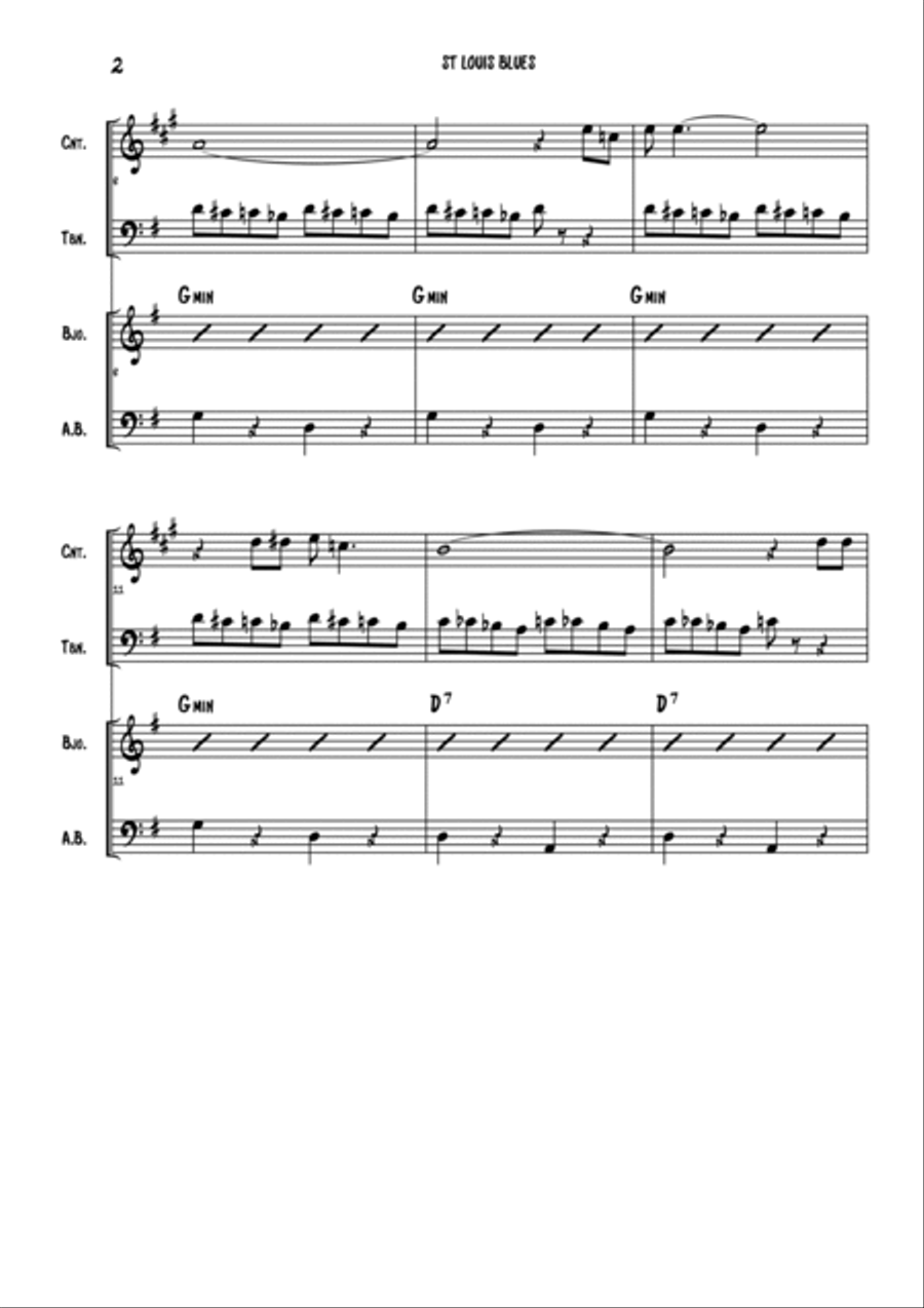 Dixieland jazz band - St Louis Blues Jazz Ensemble scores gallery preview page 2