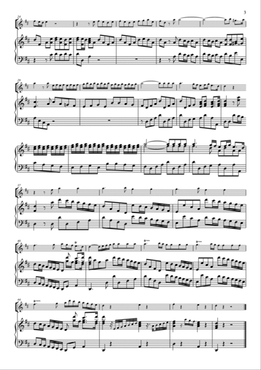 G. F. Handel Suite D major (from Water music) for trumpet & organ C Trumpet scores gallery preview page 3