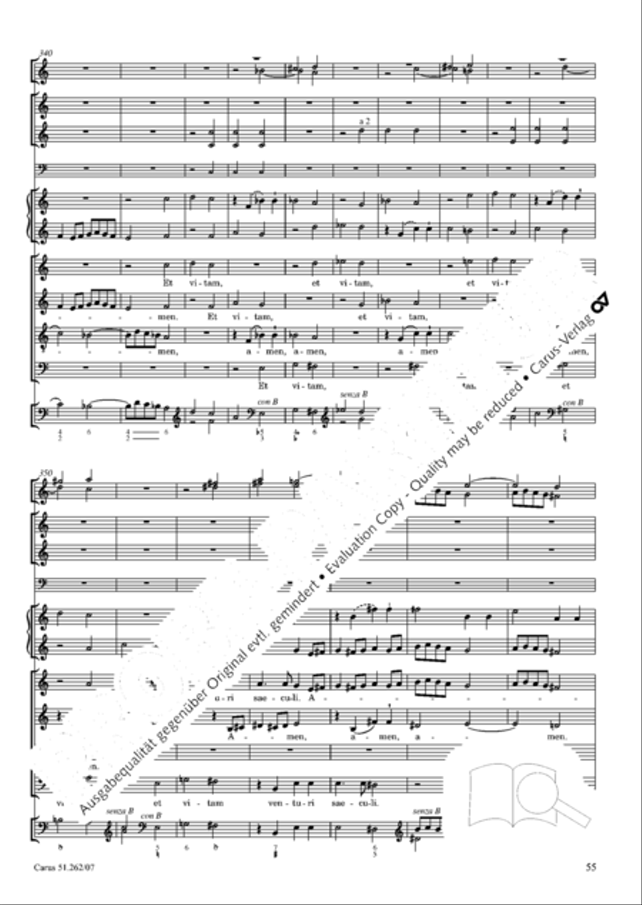 Missa longa in C major (Missa longa in C) 4-Part scores gallery preview page 56