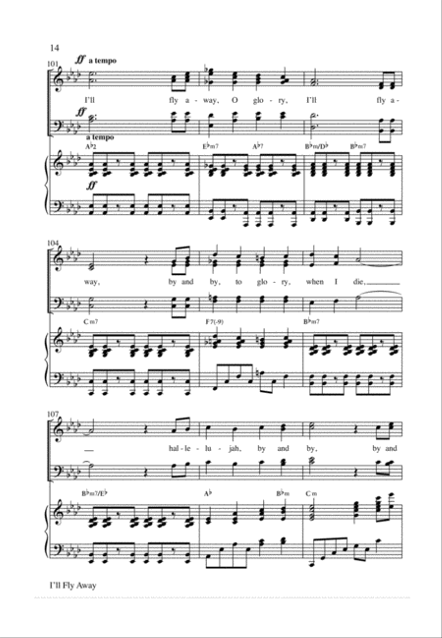 I'll Fly Away 4-Part scores gallery preview page 14