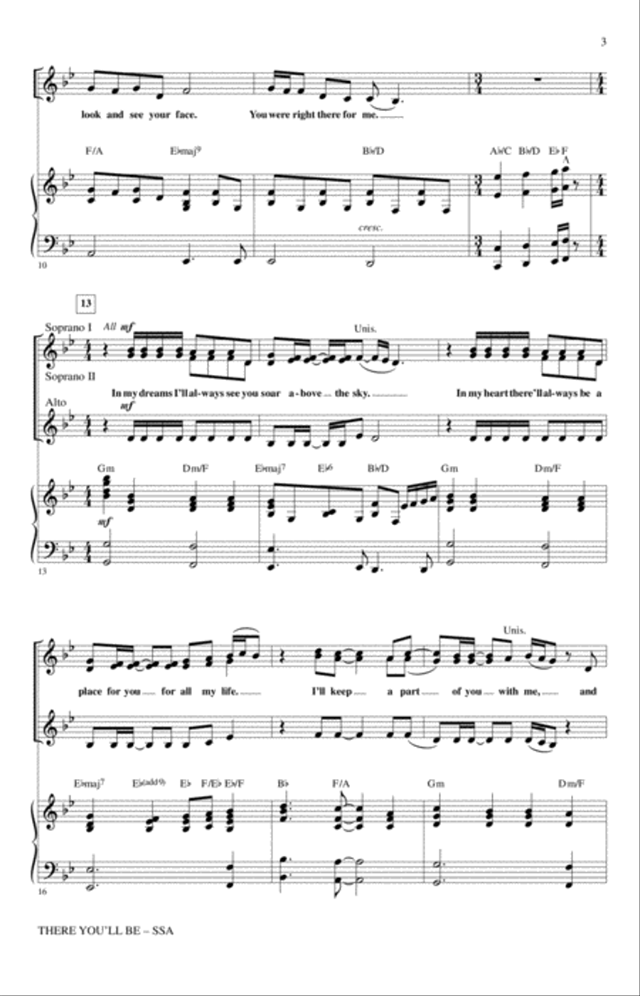 There You'll Be (from Pearl Harbor) (arr. Mac Huff) SSA scores gallery preview page 2