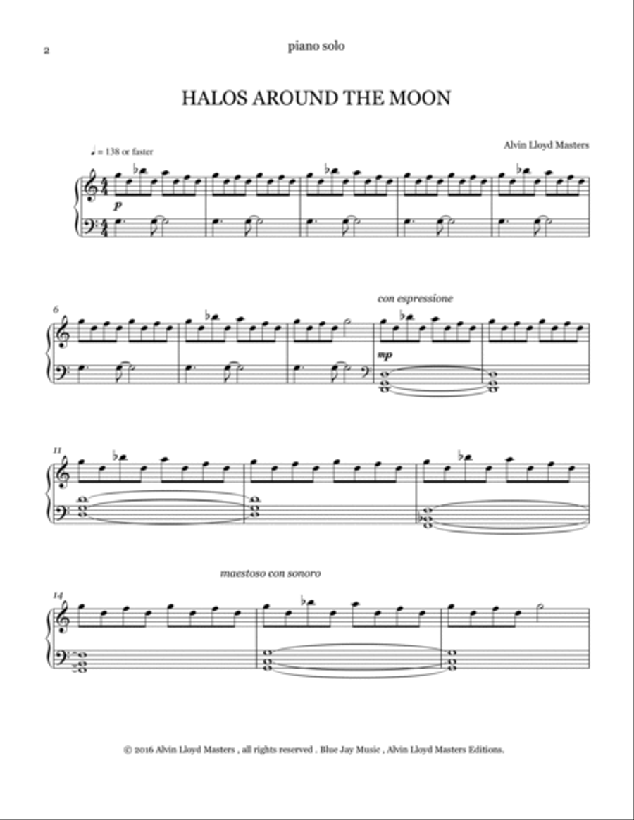 HALOS AROUND THE MOON Piano Solo scores gallery preview page 2