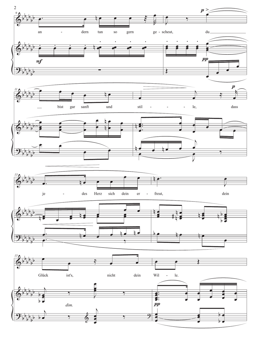 STRAUSS: Du meines Herzens Krönelein, Op. 21 no. 2 (transposed to G-flat major) Voice scores gallery preview page 3