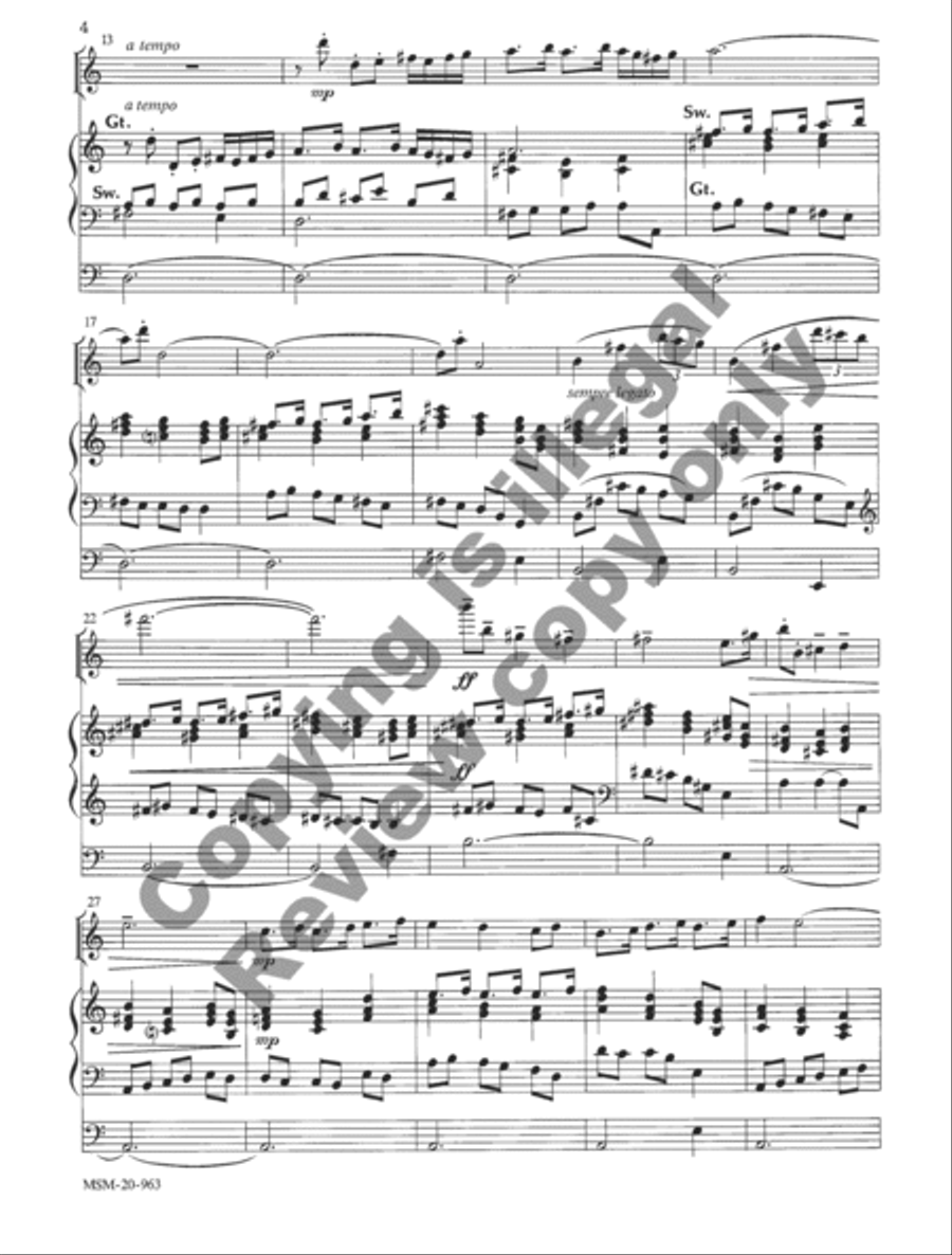 Three Sketches for Flute and Organ Flute scores gallery preview page 9