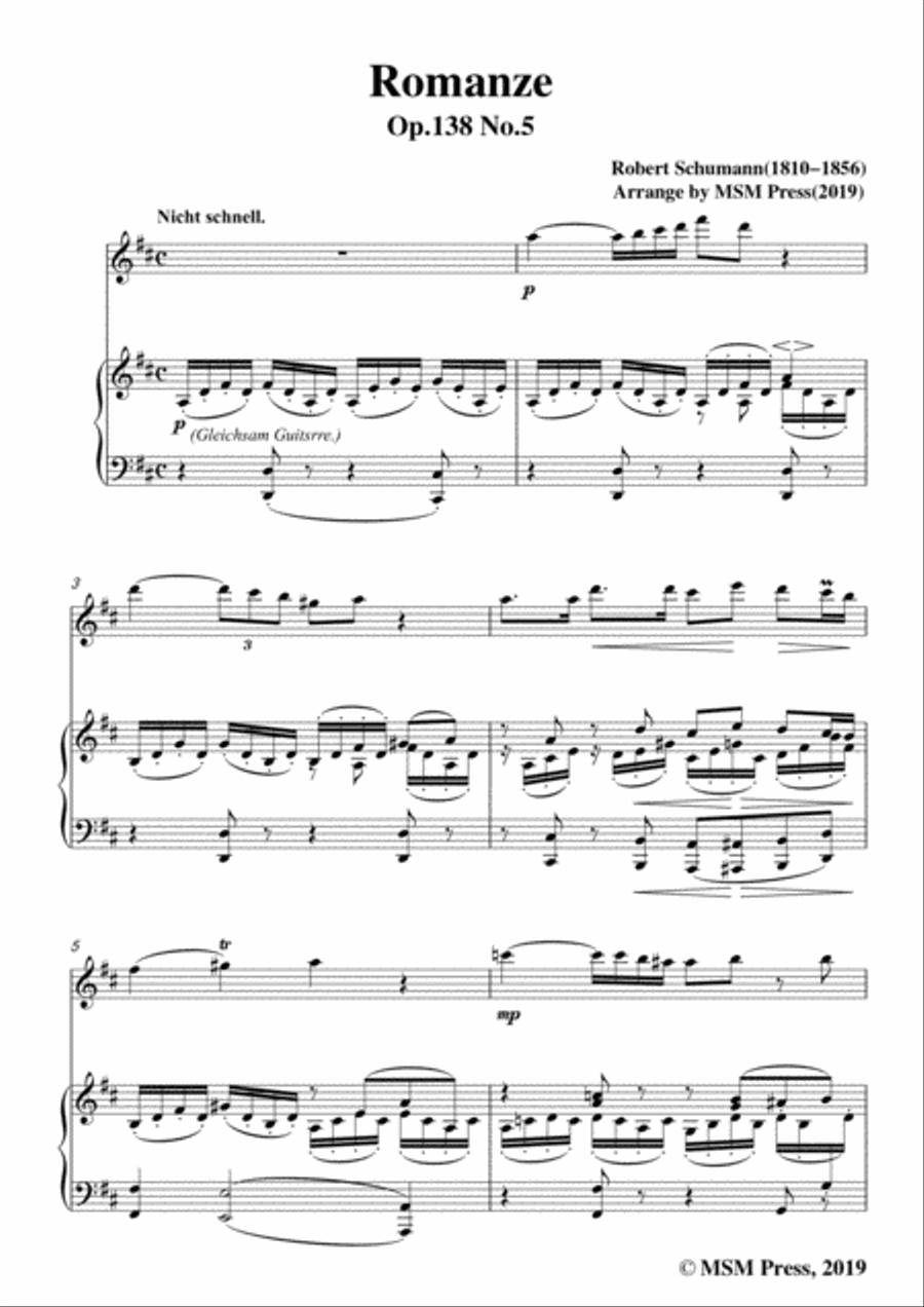 Schumann-Romanze,for Violin and Piano Flute Solo scores gallery preview page 3