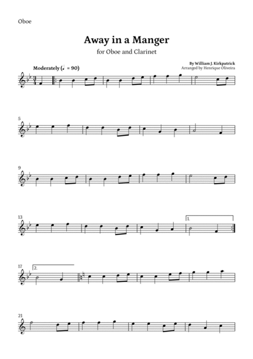 Away in a Manger (Oboe and Clarinet) - Beginner Level image number null