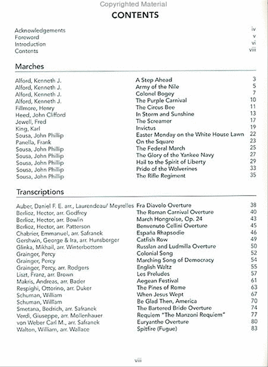 A Practical Guide to Wind Band Excerpts for the Euphonium Concert Band scores gallery preview page 2