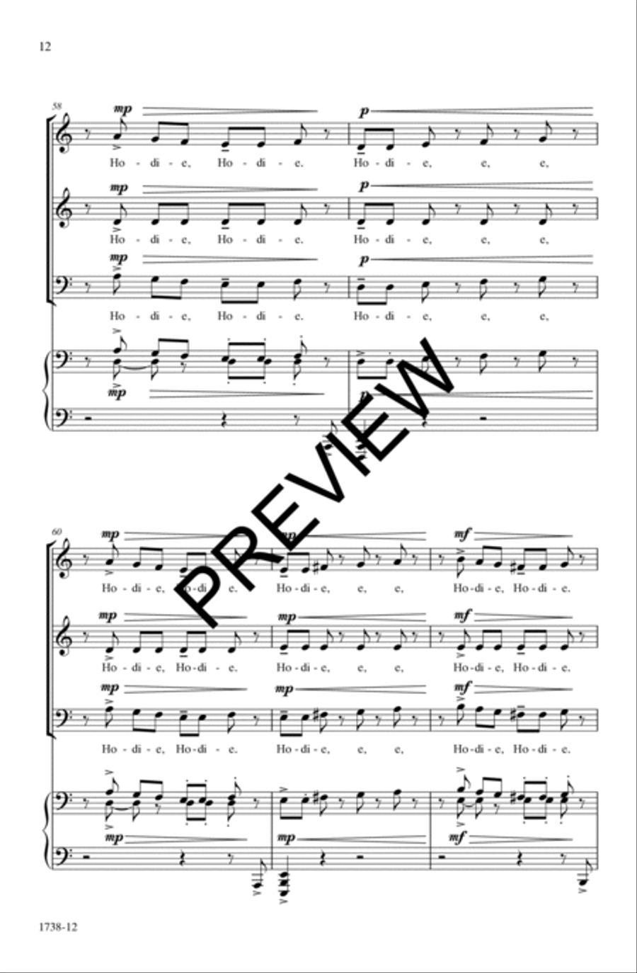 Hodie 3-Part scores gallery preview page 13
