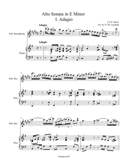 Alto Sonata in E Minor I. Adagio