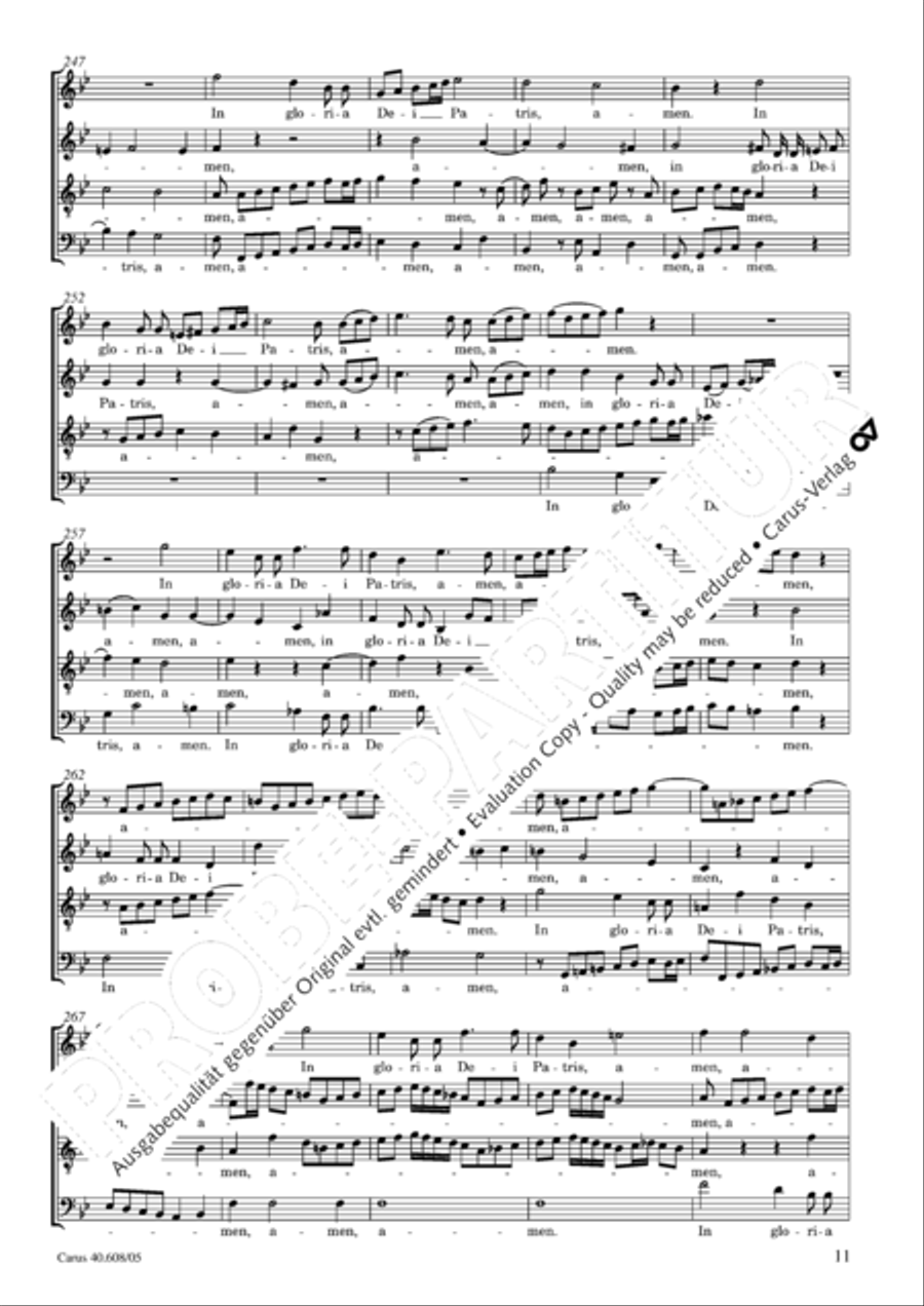 Missa Sancti Bernardi von Offida in B 4-Part scores gallery preview page 12