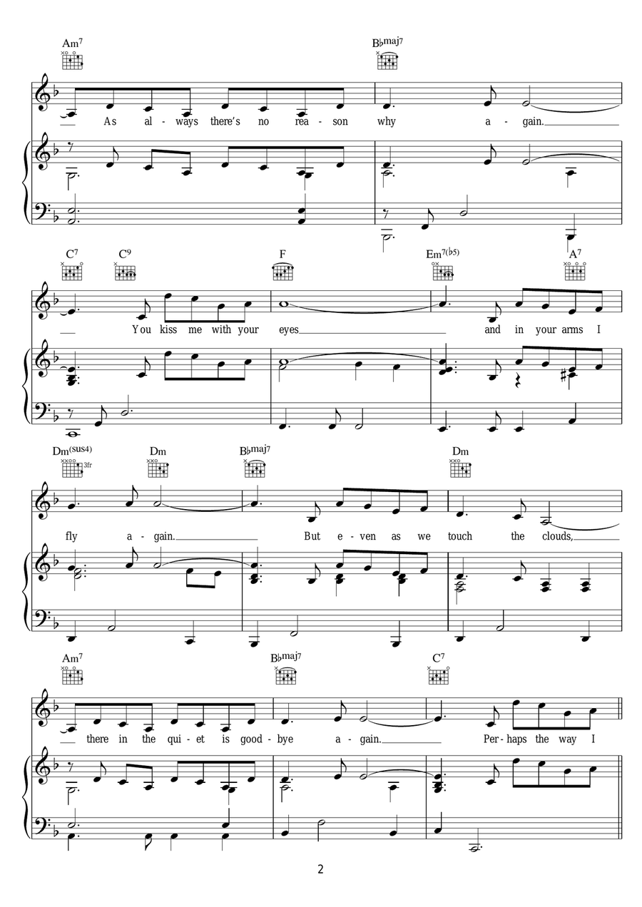 The Music Of Goodbye Piano Solo scores gallery preview page 2