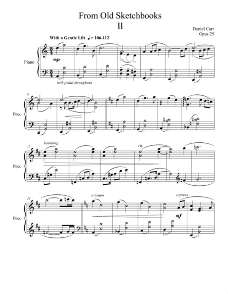 From Old Sketchbooks for Solo Piano - Opus 25 Piano Solo scores gallery preview page 5