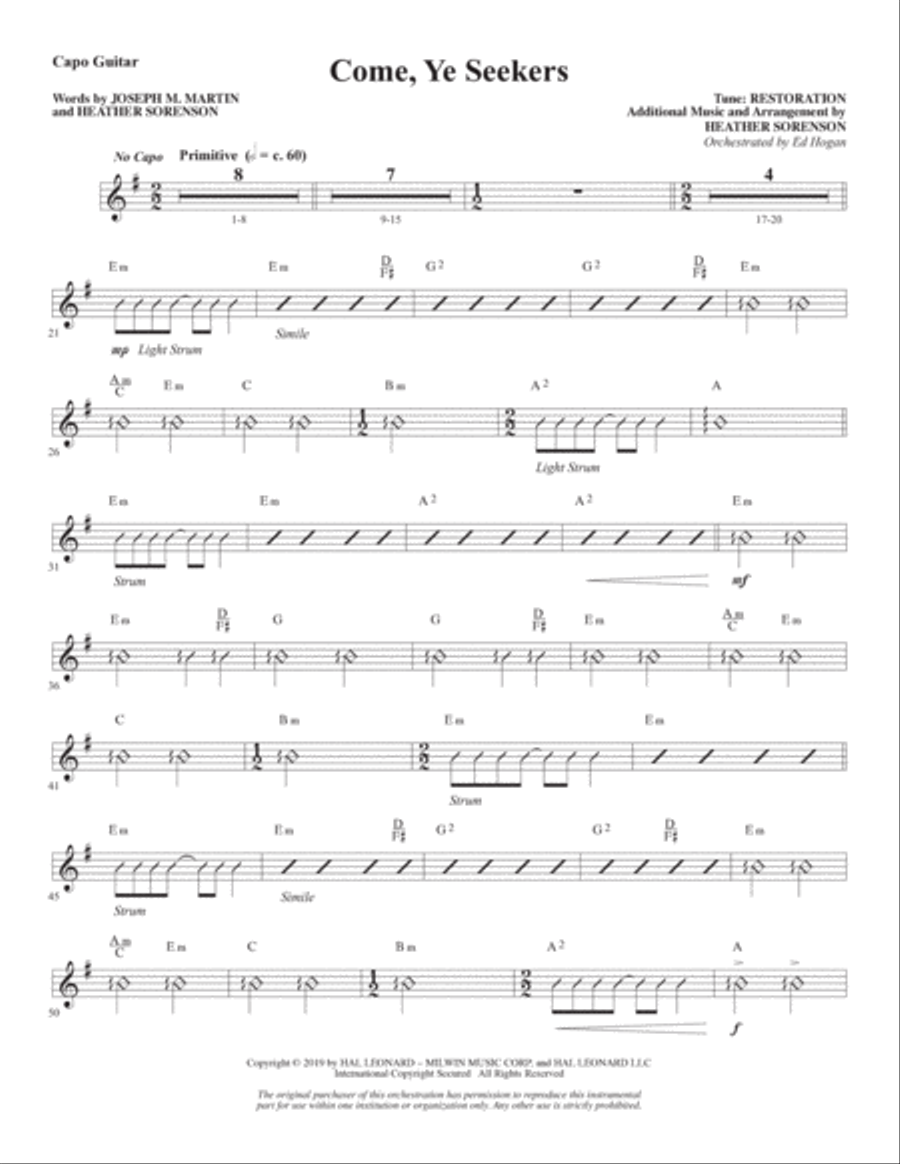What Wondrous Hope (Praise Band) - Capo Guitar Choir scores gallery preview page 5