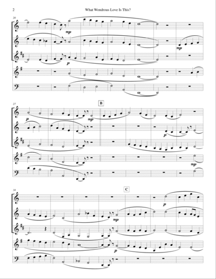 What Wondrous Love Is This? Woodwind Quintet scores gallery preview page 3