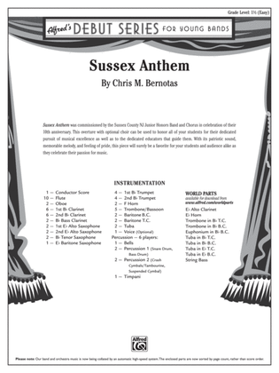 Sussex Anthem: Score