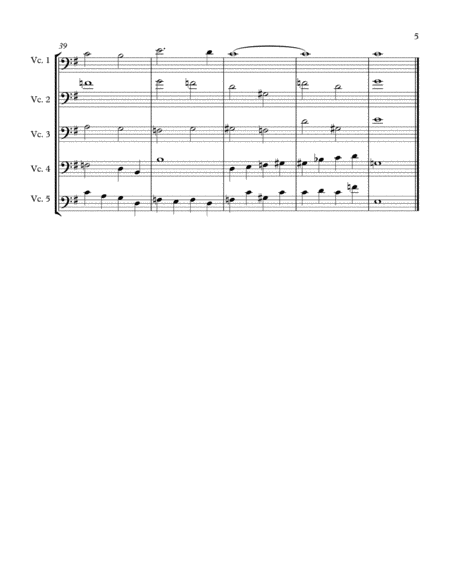 Aura Lee ("Love Me Tender") for Cello Quintet image number null