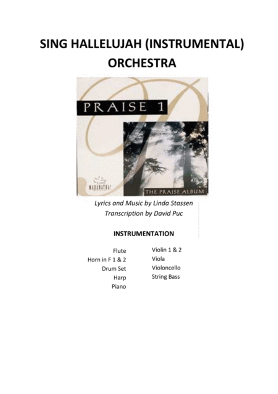 Maranatha Music Praise 1 Sing Hallelujah (Instrumental) SCORE Full Orchestra scores gallery preview page 1