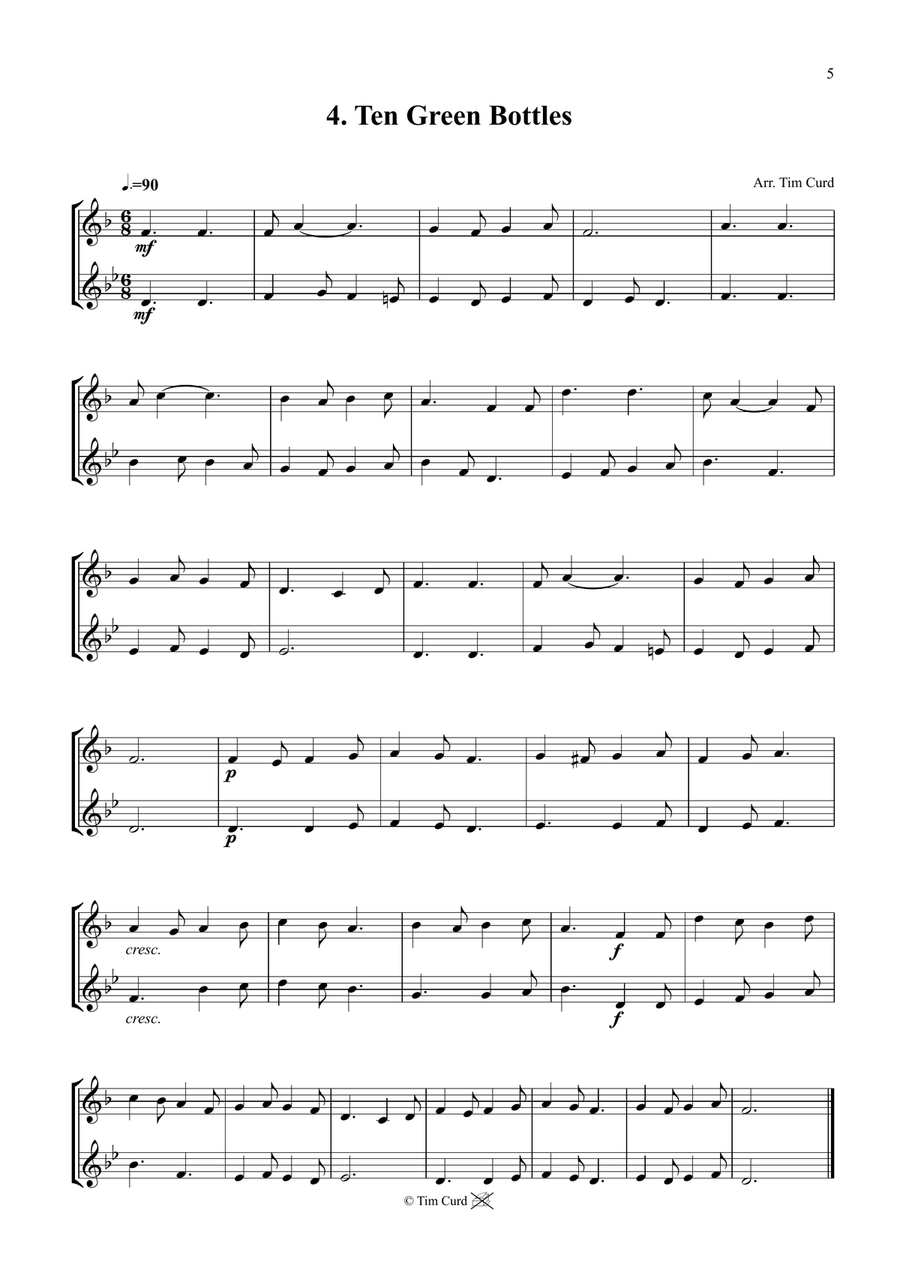 14 Fun Duets For Trumpet and French Horn Brass Duet scores gallery preview page 5