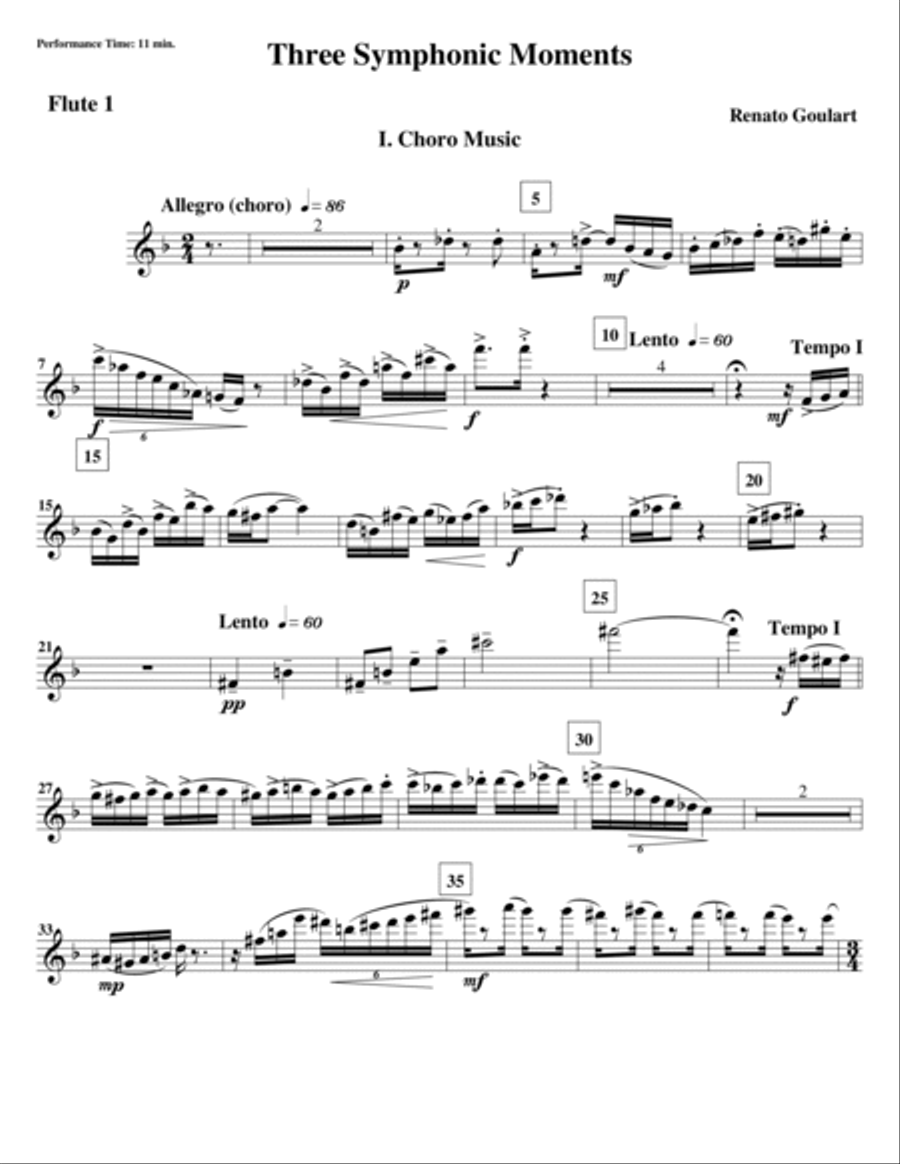 Three Symphonic Moments - I. Choro Music (Set of Parts) Full Orchestra scores gallery preview page 2