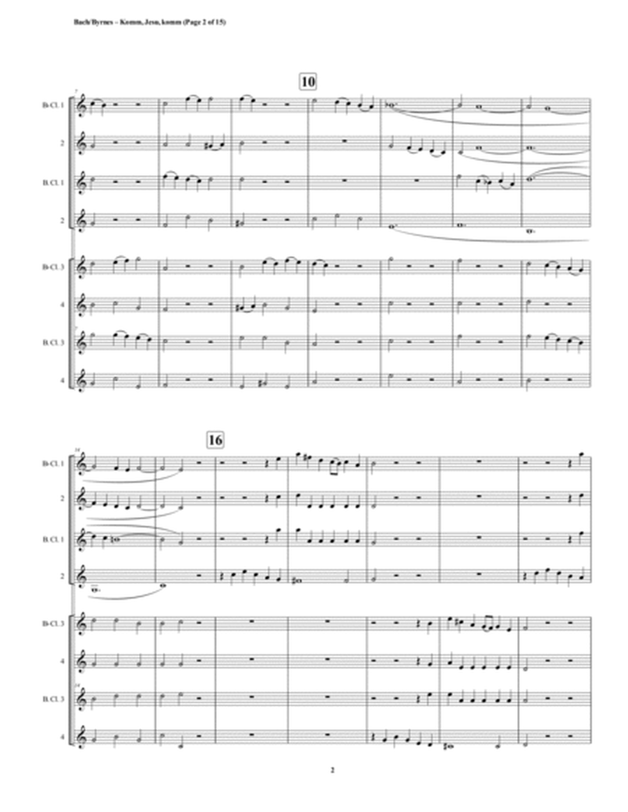 Komm, Jesu, komm (motette) by J.S. Bach (Double Clarinet Choir) image number null