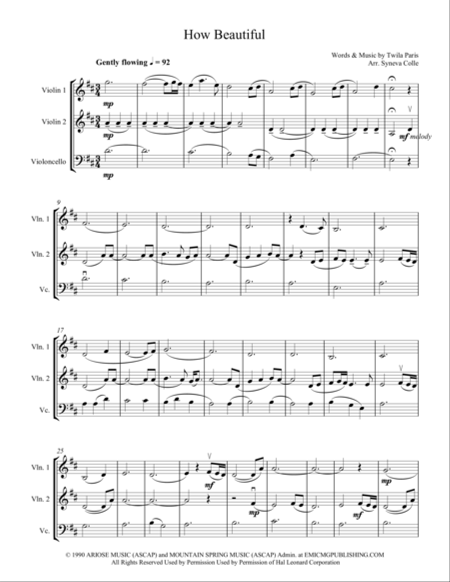 How Beautiful String Trio scores gallery preview page 2