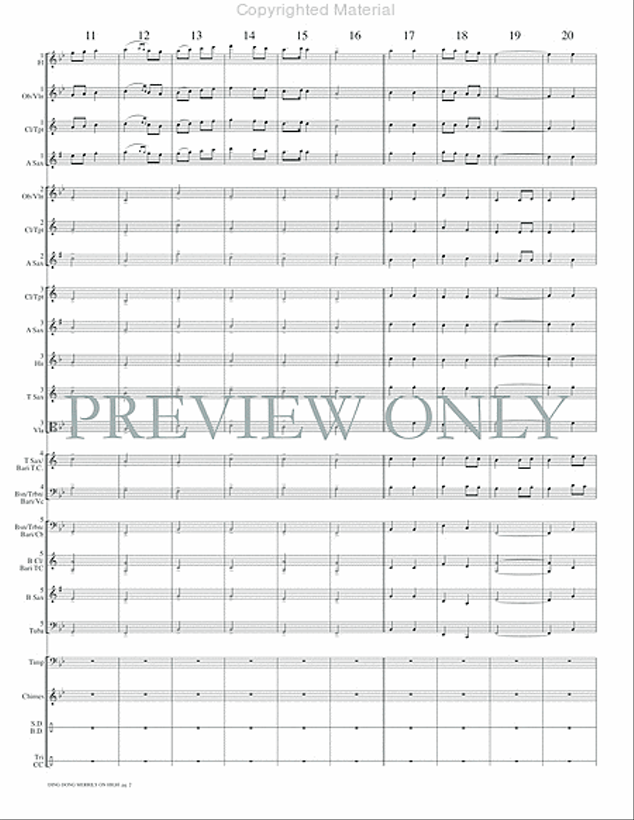 Ding Dong Merrily on High Concert Band scores gallery preview page 5