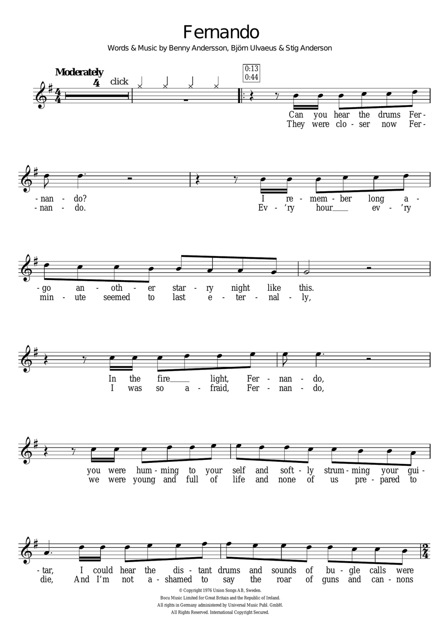 Fernando Violin Solo scores gallery preview page 1