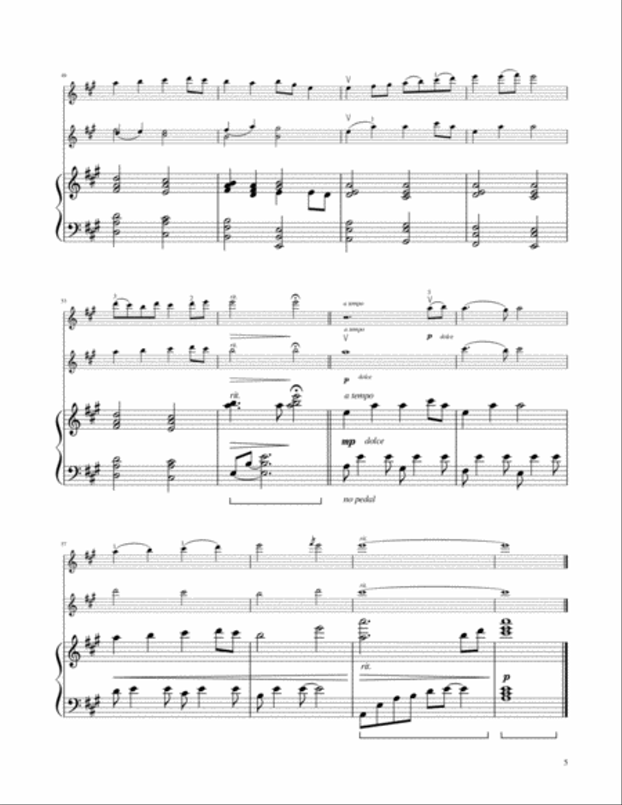 He Is Born, the Divine Christ Child - Violin Duet with Piano Accompaniment String Duet scores gallery preview page 6
