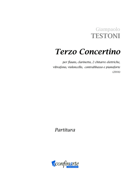 Giampaolo Testoni: TERZO CONCERTINO (ES 954) - Score Only