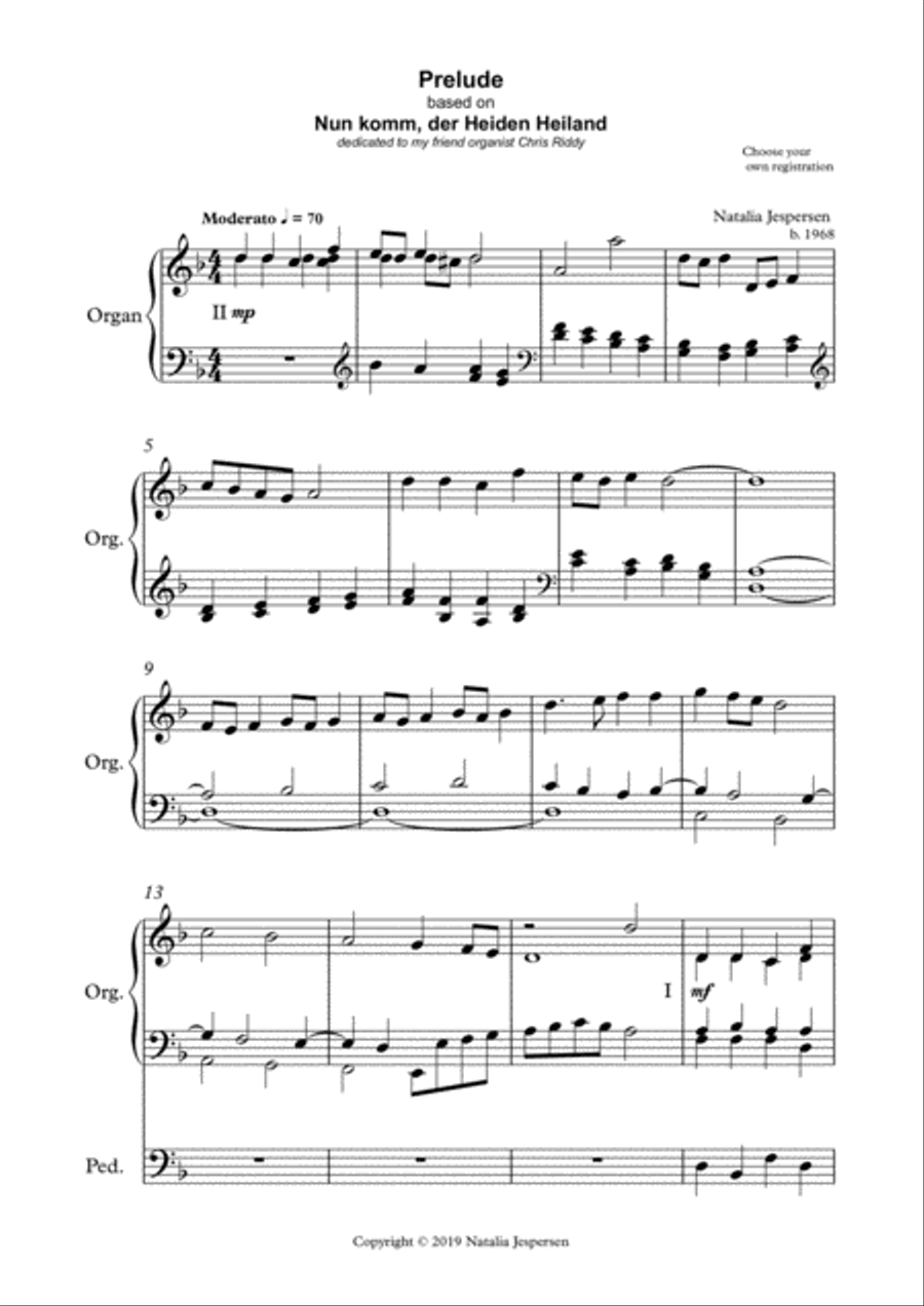 Nun komm, der Heiden Heiland Organ Solo scores gallery preview page 1