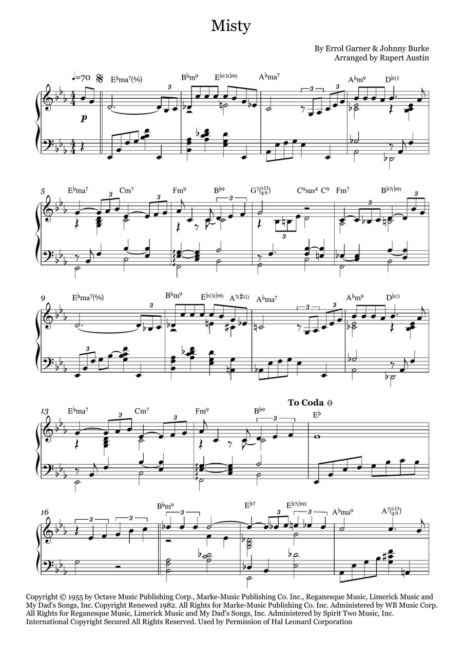 Misty Piano Solo scores gallery preview page 2