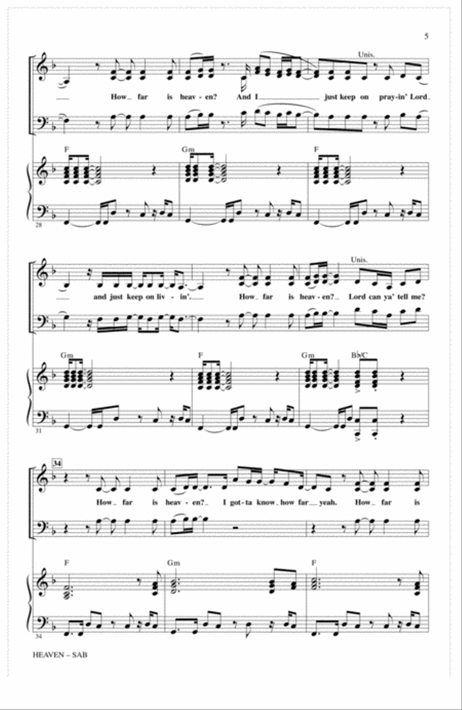 Heaven (arr. Mark Brymer) 3-Part scores gallery preview page 4