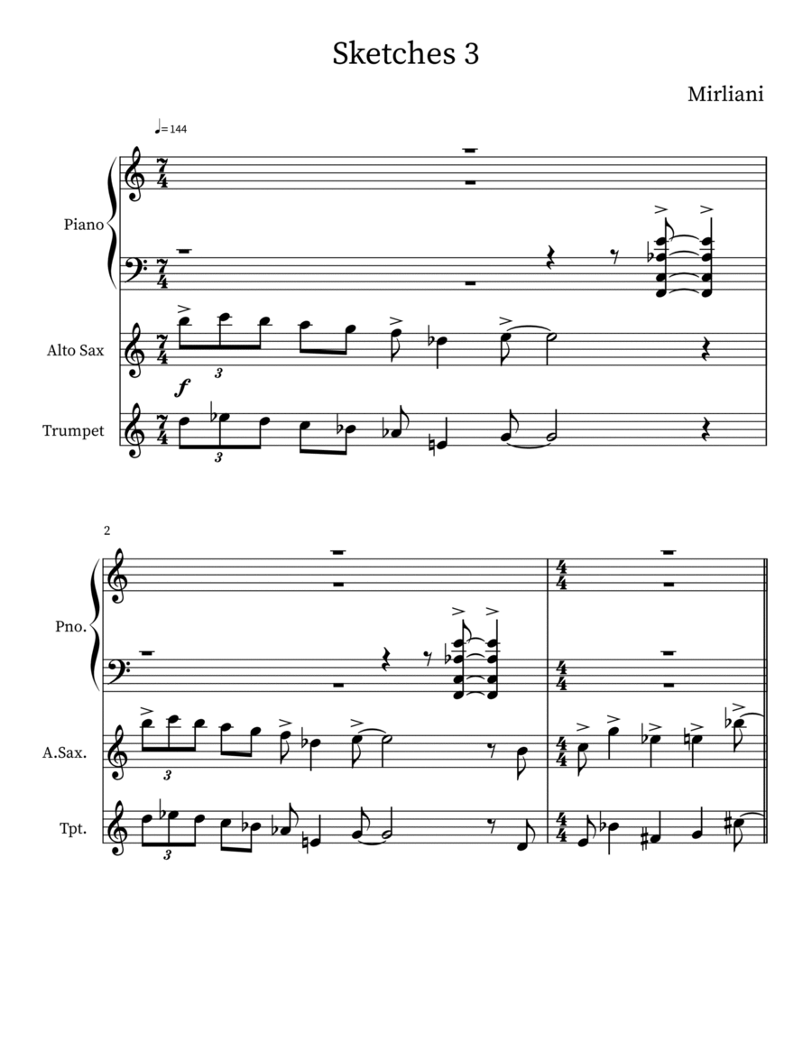Sketches 3 - Score Only Small Ensemble scores gallery preview page 1