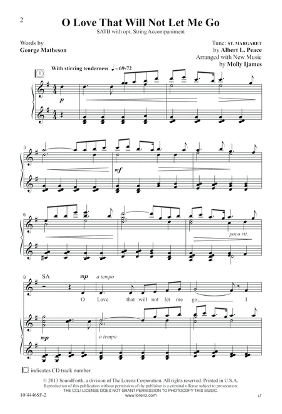 O Love That Will Not Let Me Go 4-Part scores gallery preview page 2