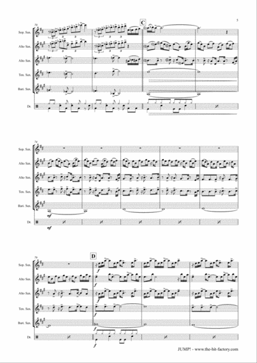Jump Saxophone Quintet scores gallery preview page 5