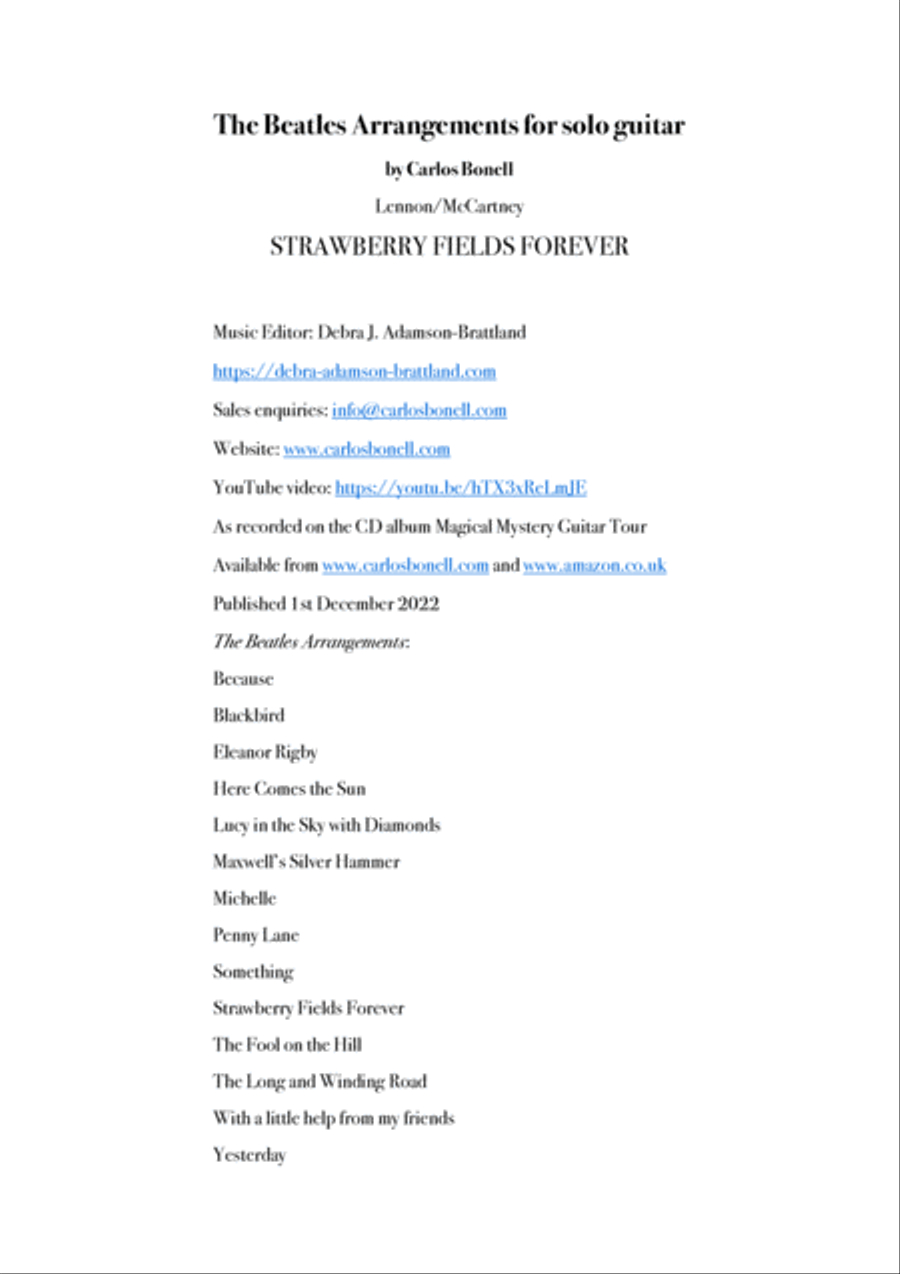 Strawberry Fields Forever Acoustic Guitar scores gallery preview page 2