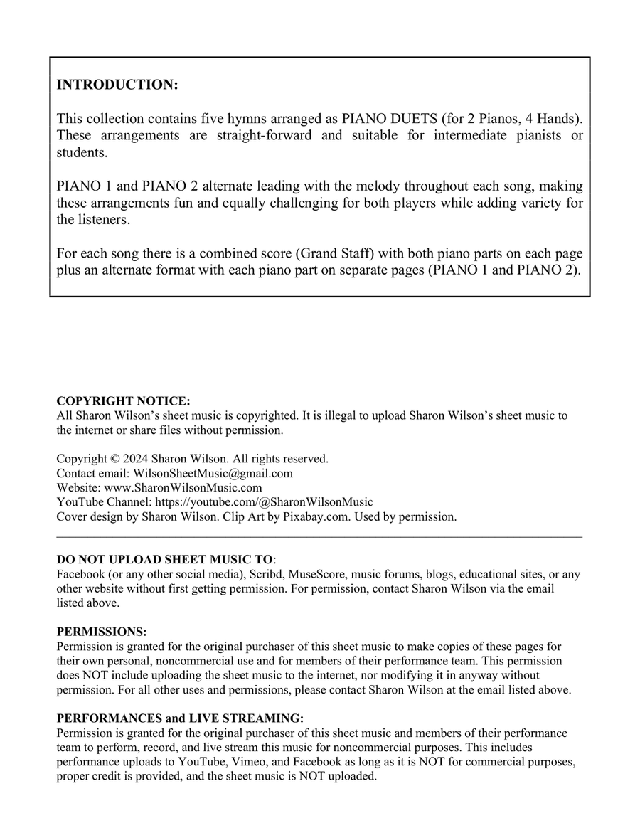 Worship Hymns for Two Pianos (A Collection of 5 Piano Duets for 2 Pianos, 4 Hands) 2 Pianos, 4-Hands scores gallery preview page 2