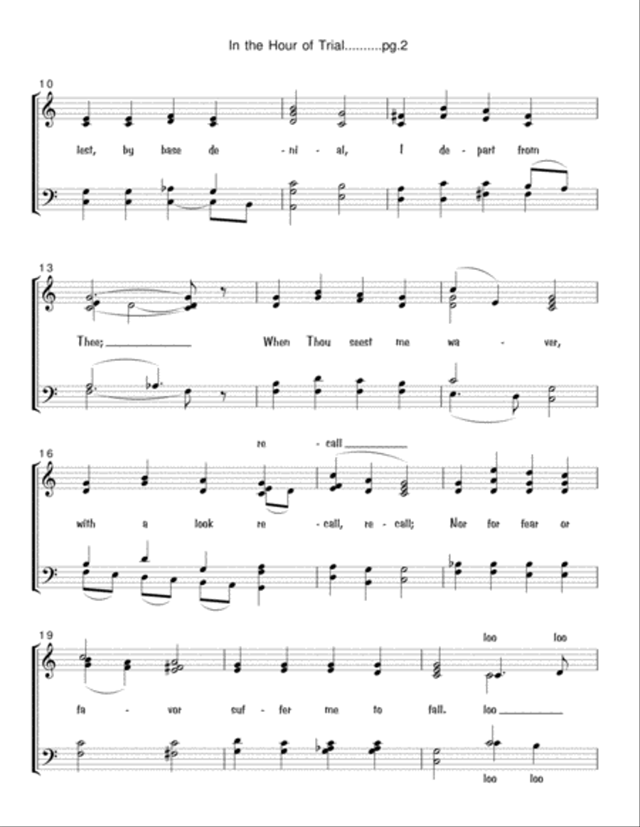 In the Hour Of Trial - SATB acappella 4-Part scores gallery preview page 2