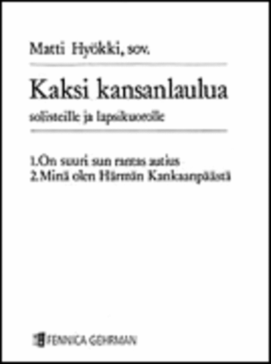 Kaksi Kansanlaula SSAA scores gallery preview page 1