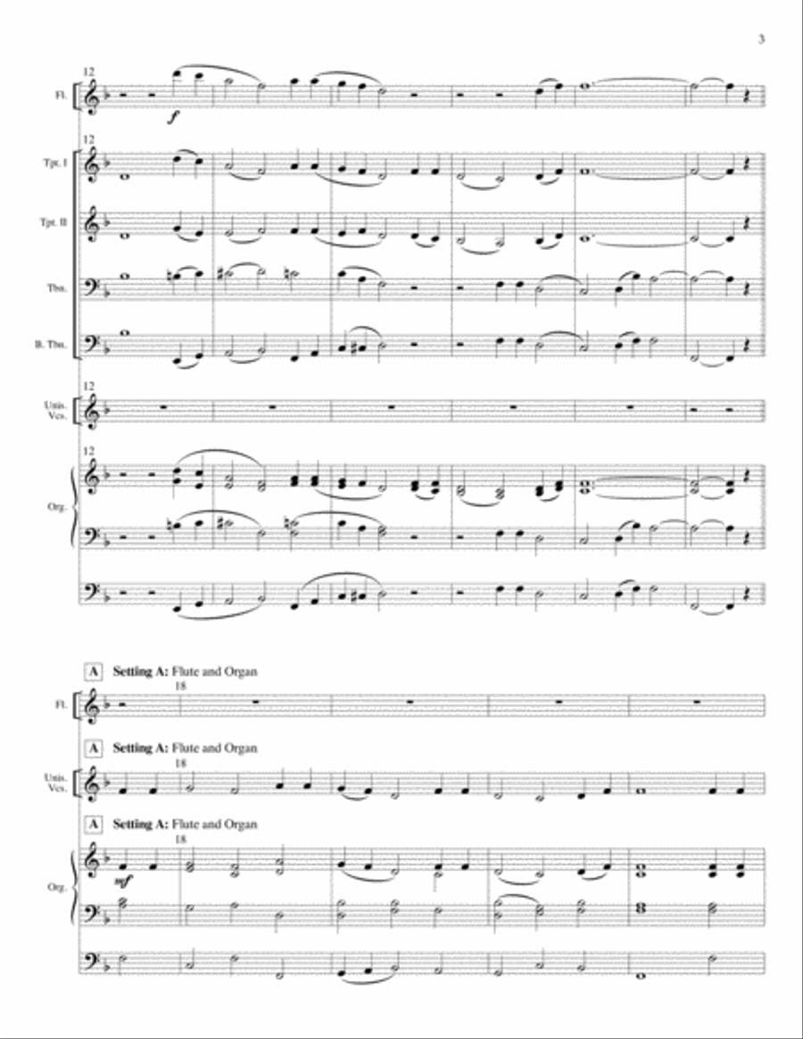 A Festive Hymn Setting on Beach Spring Unison Choir scores gallery preview page 3