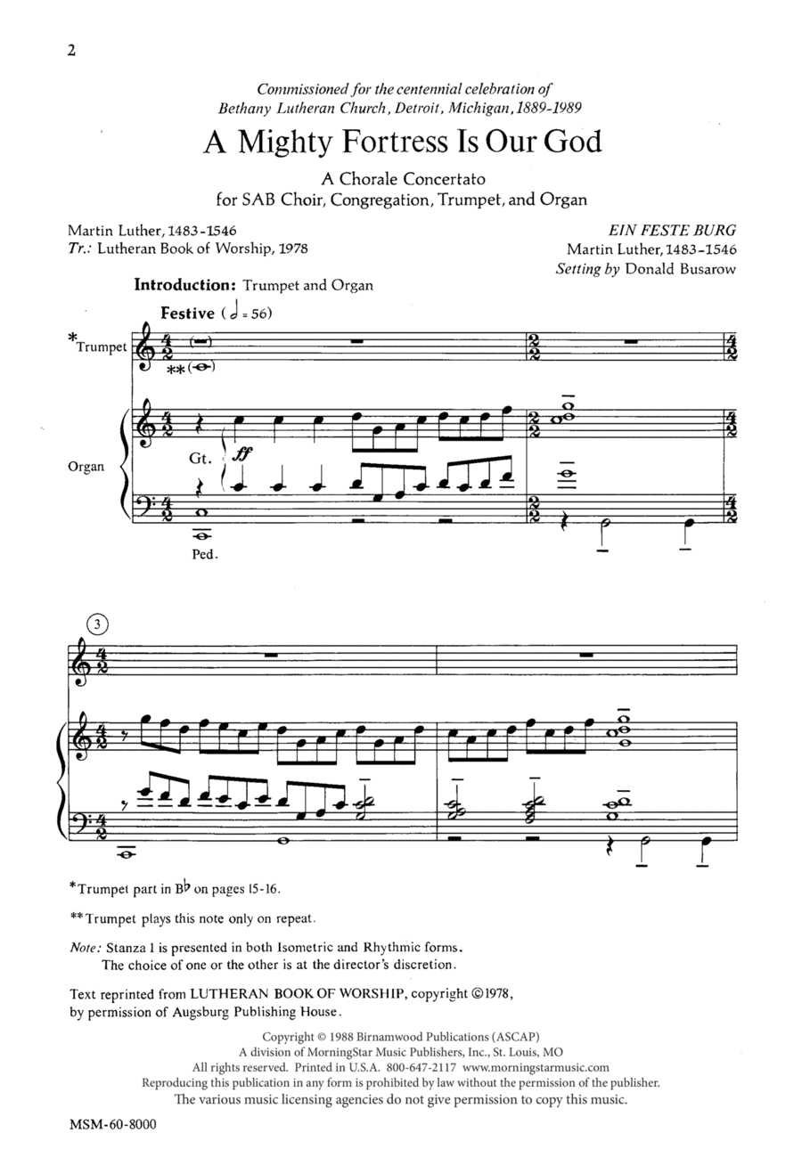 A Mighty Fortress 3-Part scores gallery preview page 1