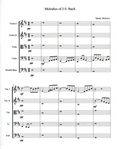 Melodies of J.S. Bach - Score for String Orchestra