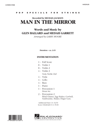 Book cover for Man in the Mirror - Full Score
