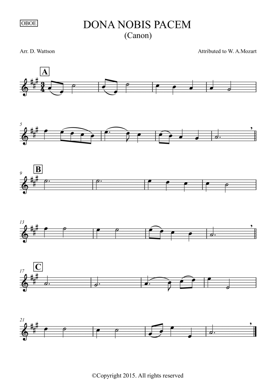 Dona Nobis Pacem Woodwind Trio scores gallery preview page 1